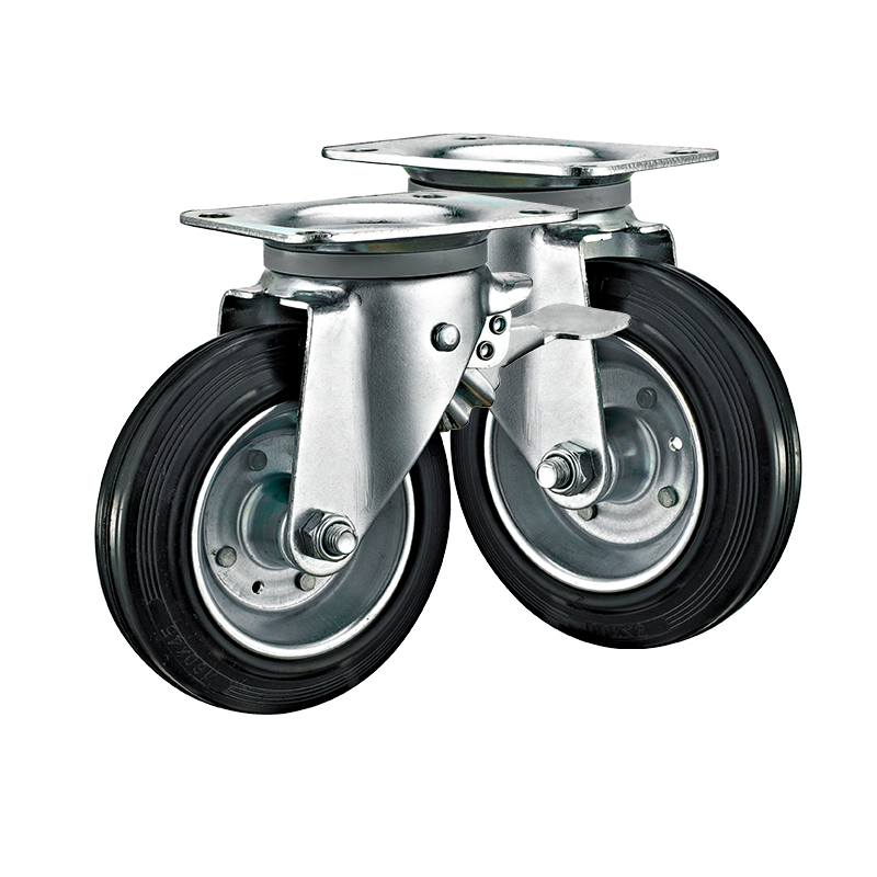6inch 8inch Outdoor Trash Can Steel Core Rubber Caster Industrial Castor Wheels