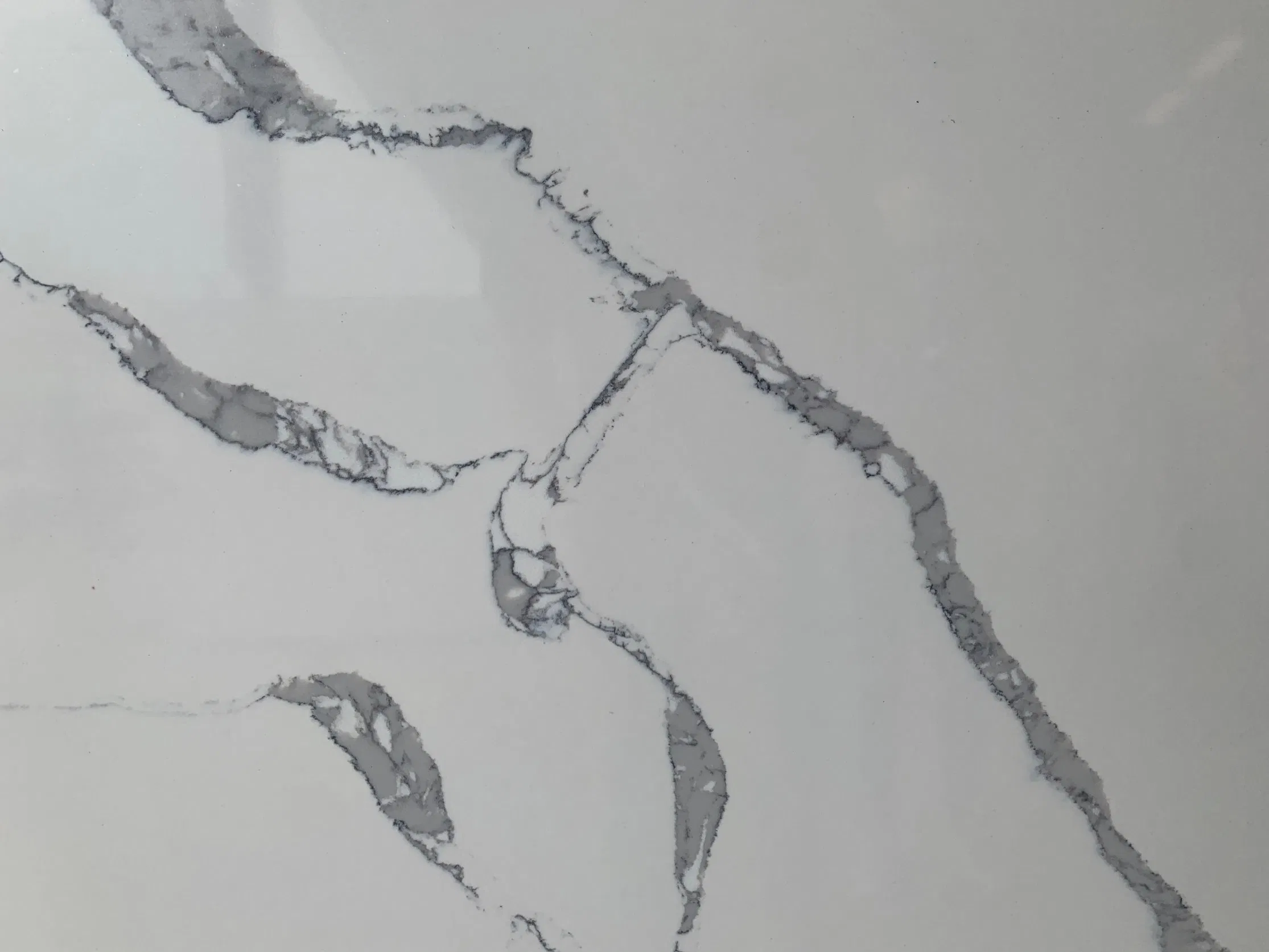 Chinese Fatory Quartz Stone White Sparkle Sand Quartz Kitchen Countertop