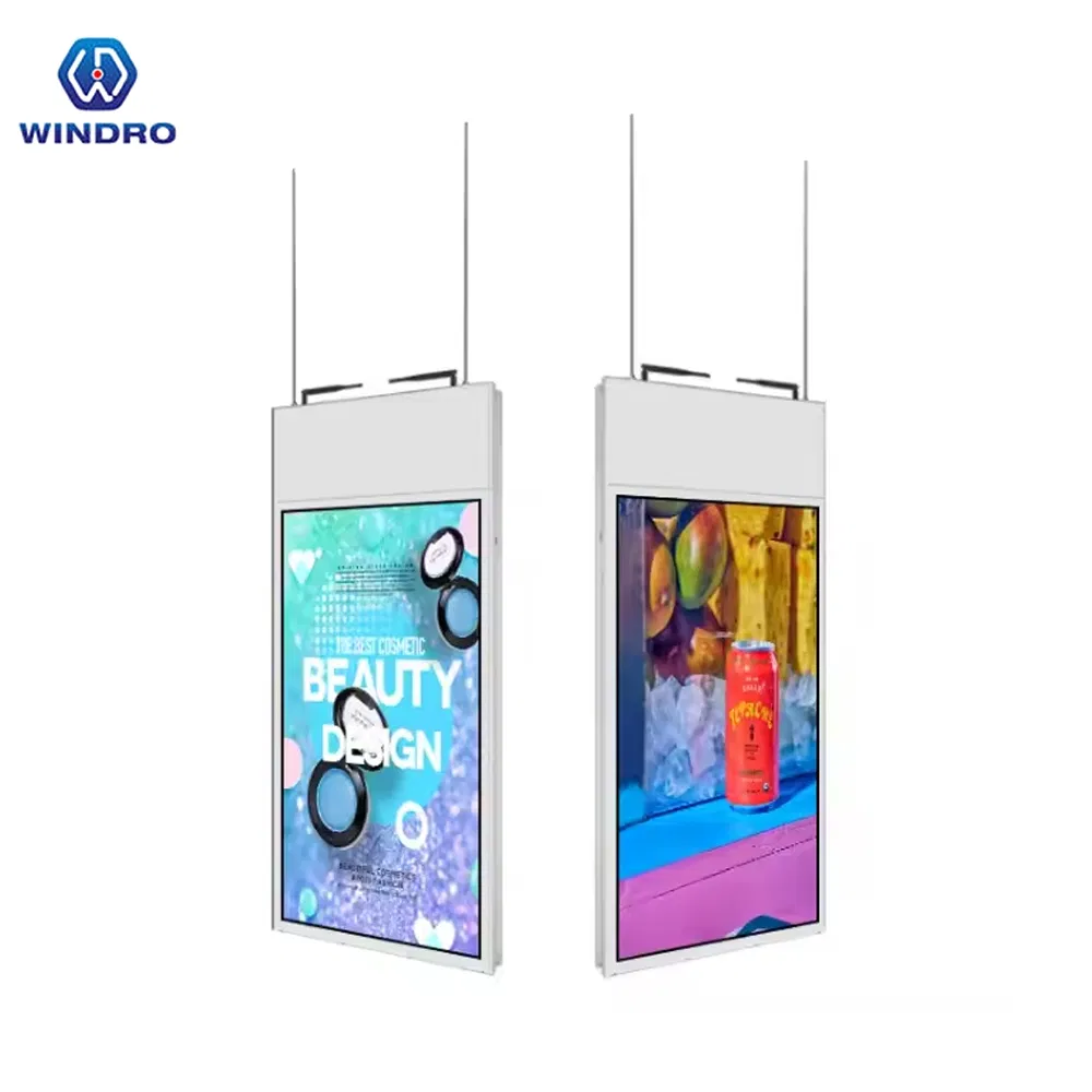 Двусторонний 43-дюймовый рекламный экран для помещений