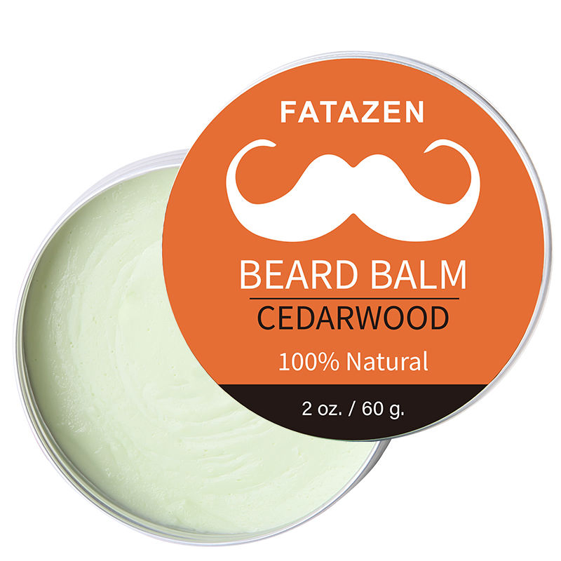 Private Label Natural Organic Cedarwood Bee Wax Beard Balm with Vegan Ingredient Cedar Argan Oil Beard Mustache Care for Men