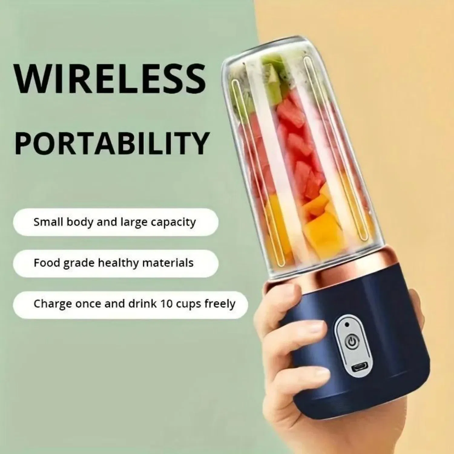 New Juicer, Portable Wireless USB Charging, Juice Blender Cup for Home and Office Use, Multi-Functional Fruit and Vegetable Juicing
