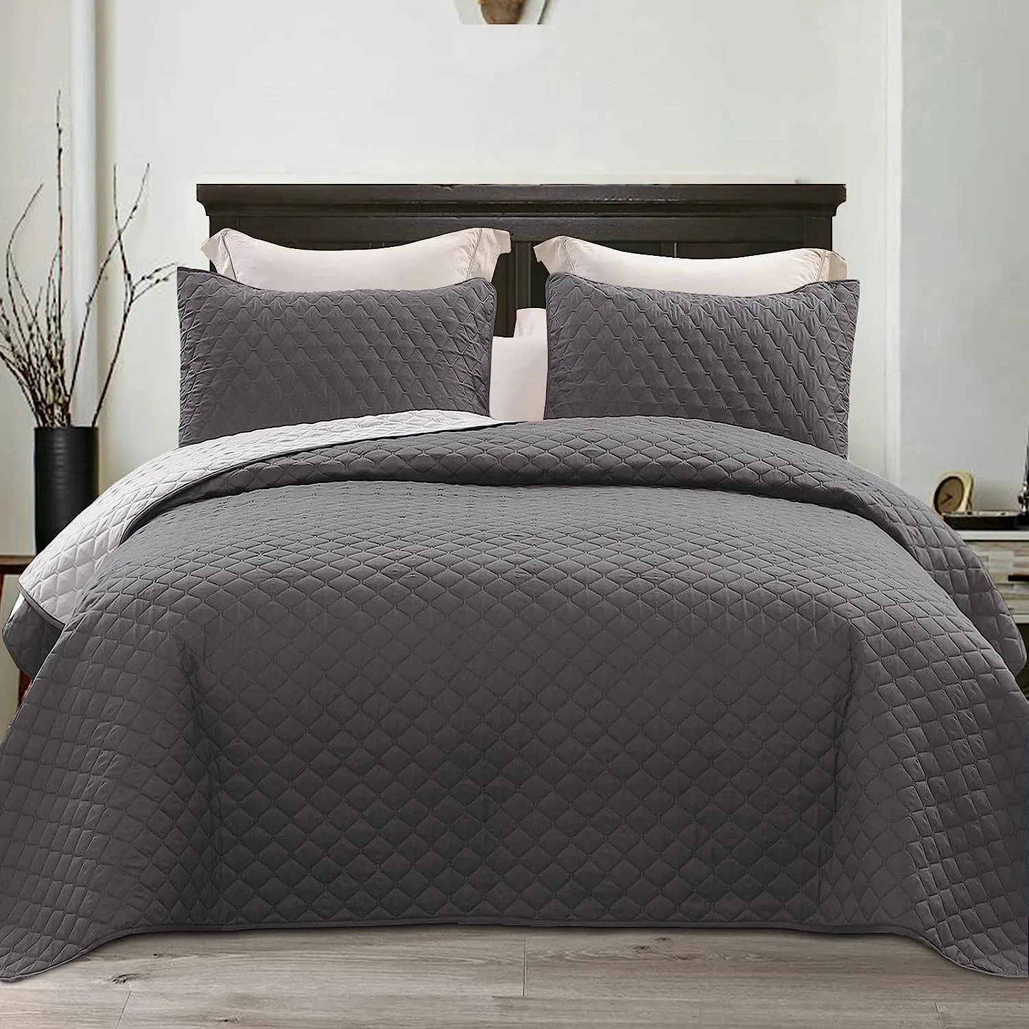 Lightweight Summer Home Full/Queen Size Quilt, Soft Bedspread Coverlet Bedding Set for All Season