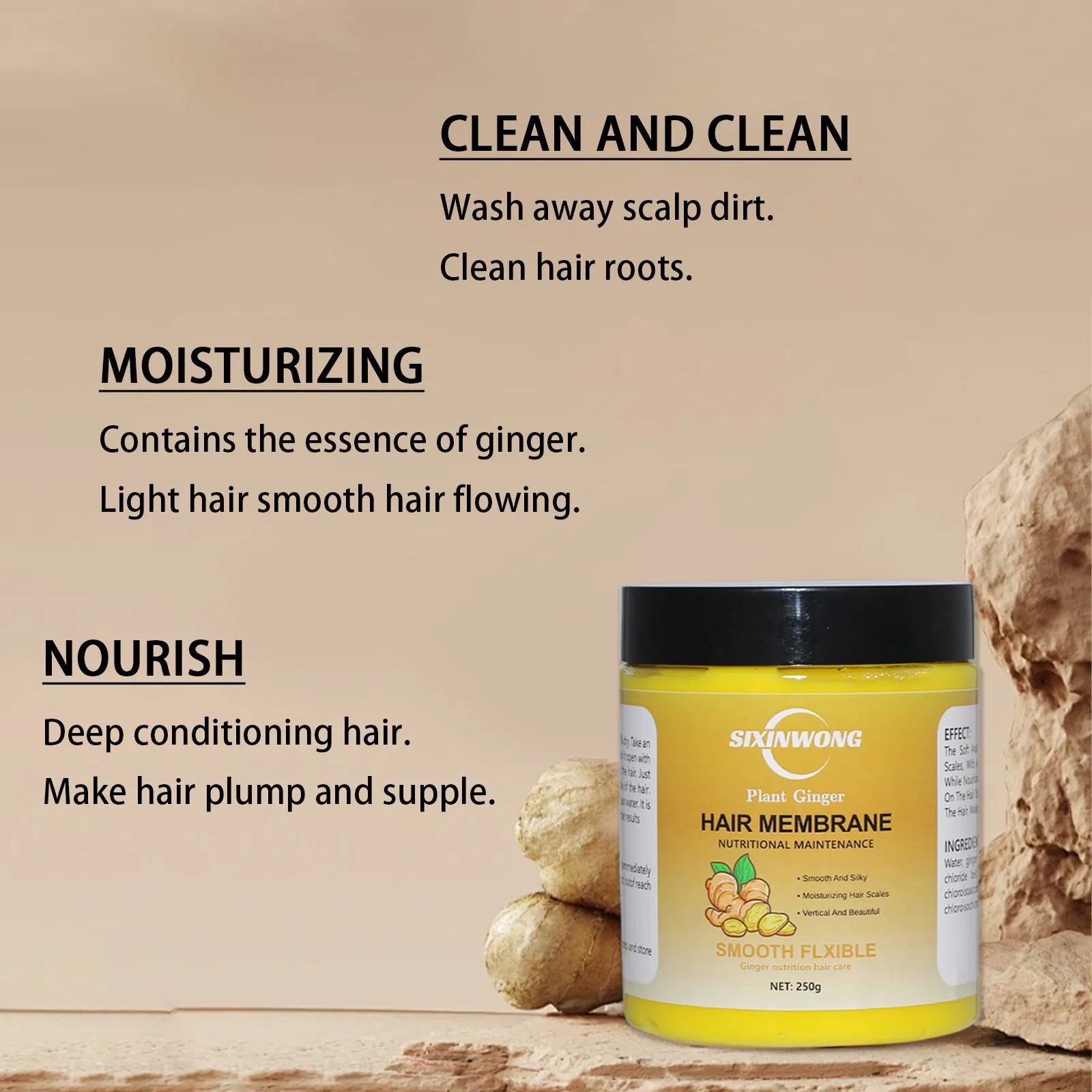 Beauty Cosmetics Hair Care Repair Dry Without Knots Ginger Hair Membrane