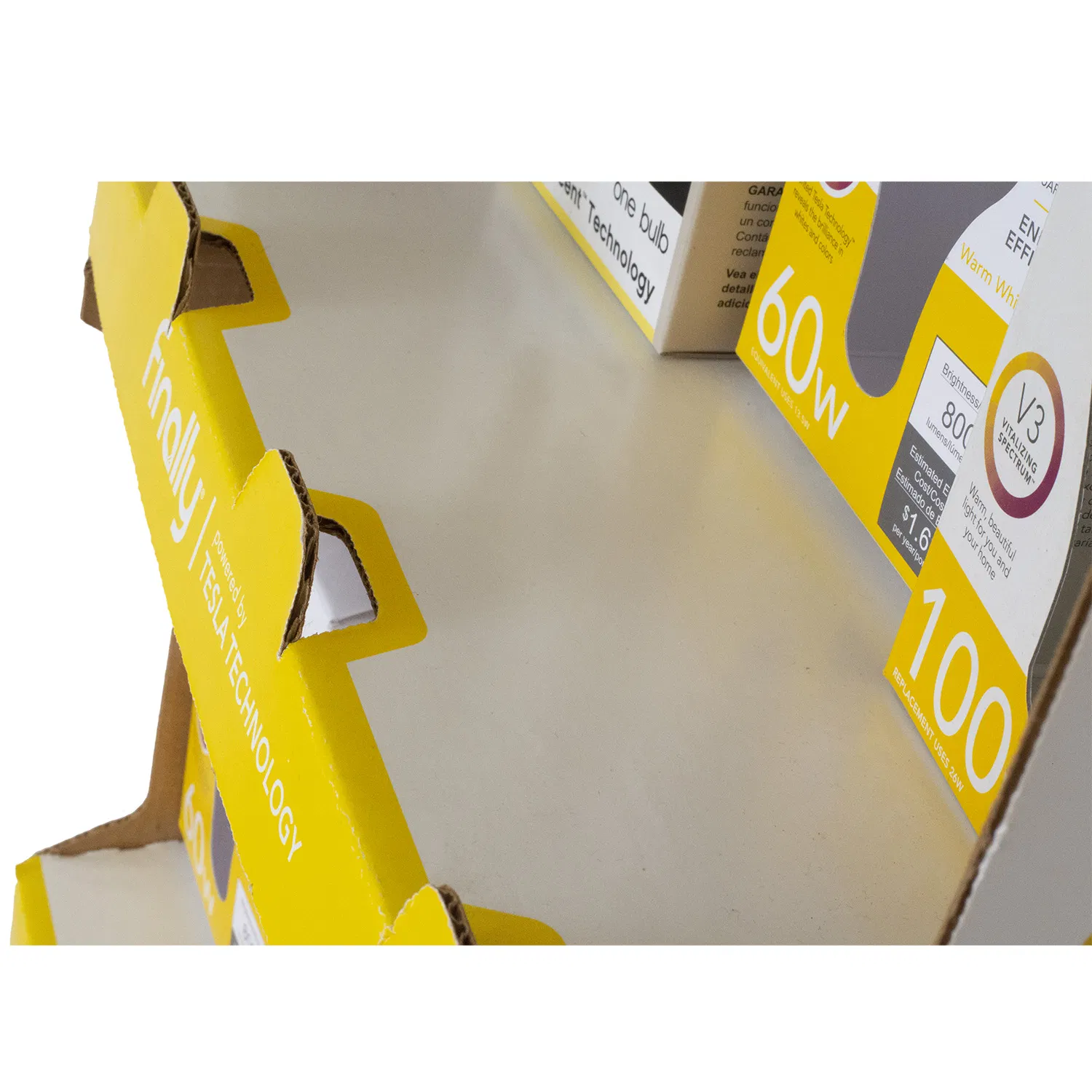 Pop Shelf Ready Design LED Lamp Cardboard Display Stand with Logo 4c Printing