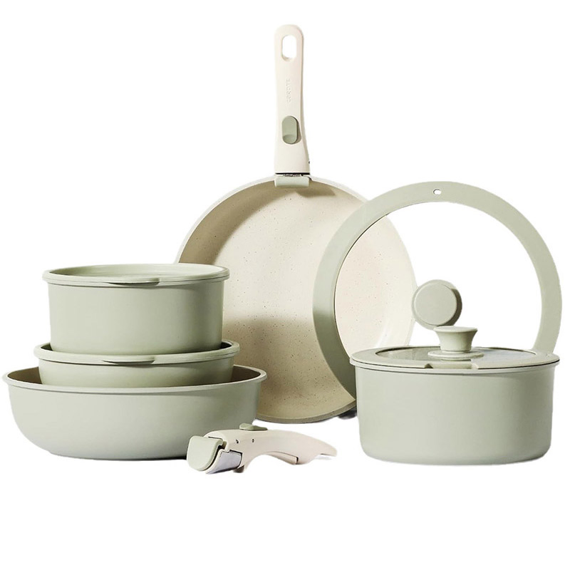 Kd Handle Non Stick Die-Casting Aluminum Cooking Casserole Granite Cookware Set Easy to Storage