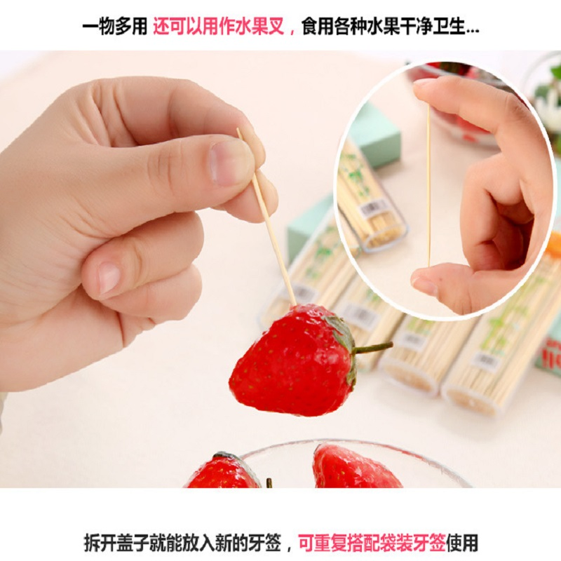 1500 Bamboo Double-Ended Toothpicks for Appetizers, Fruits and Teeth Cleaning