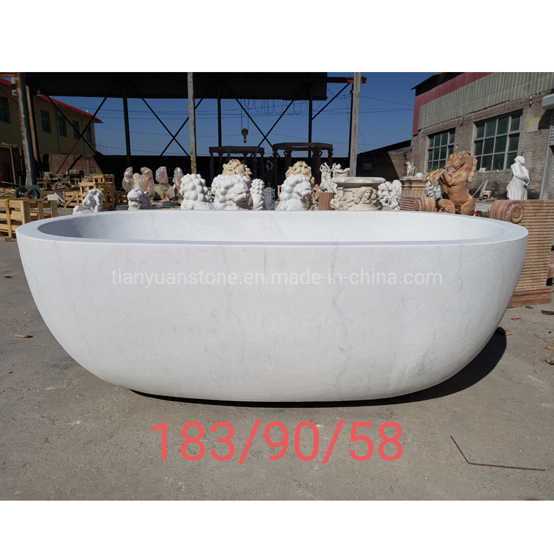 Белая мраморная ванна из натурального камня