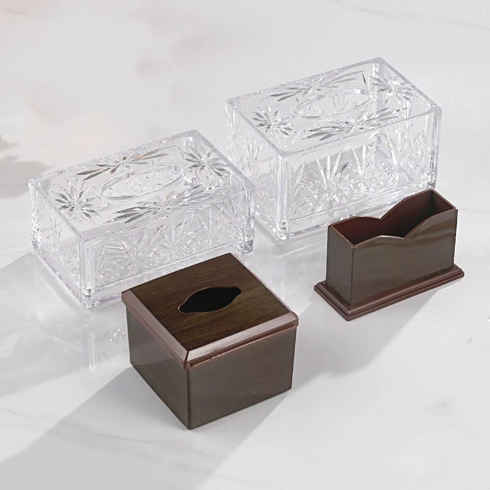 Luxury PC Tissue Holder - Ultra-Transparent Textured Acrylic Design