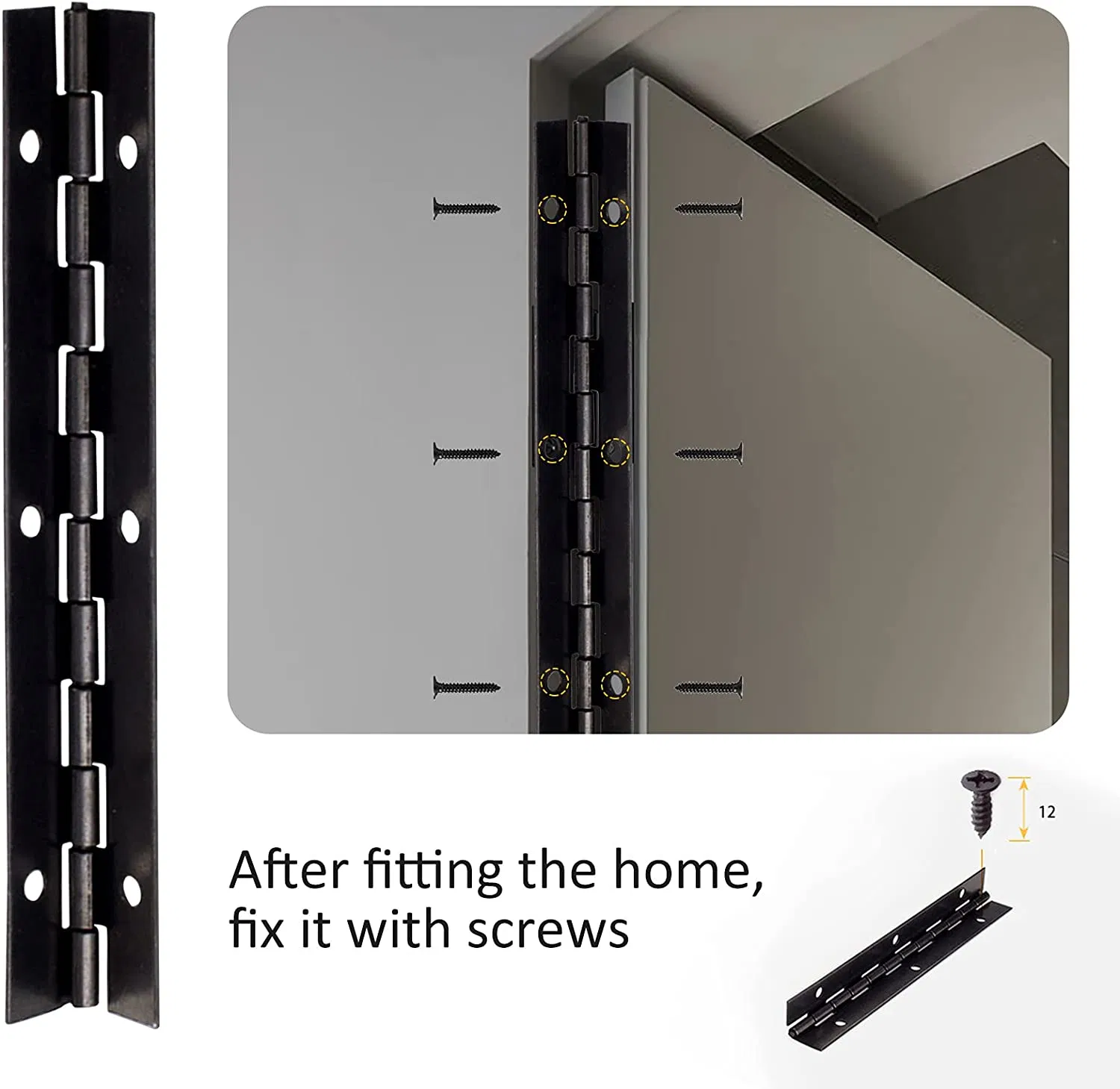 Stainless Steel or Brass or Steel Wooden Door Hinge Continuous Long Cabinet Furniture Piano Hinge