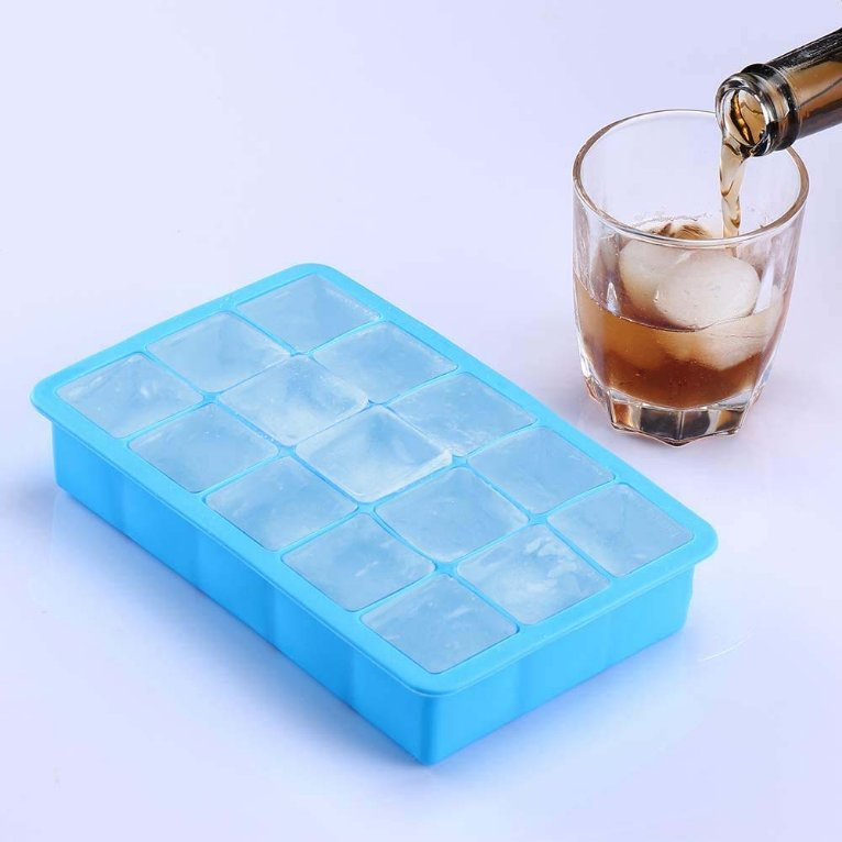 Freezer Ice Trays Stackable Silicone Square Ice Cube Trays