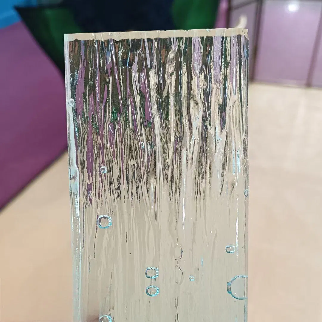 Clear Tempered Decorative Glass with Unique Hot Melt Design