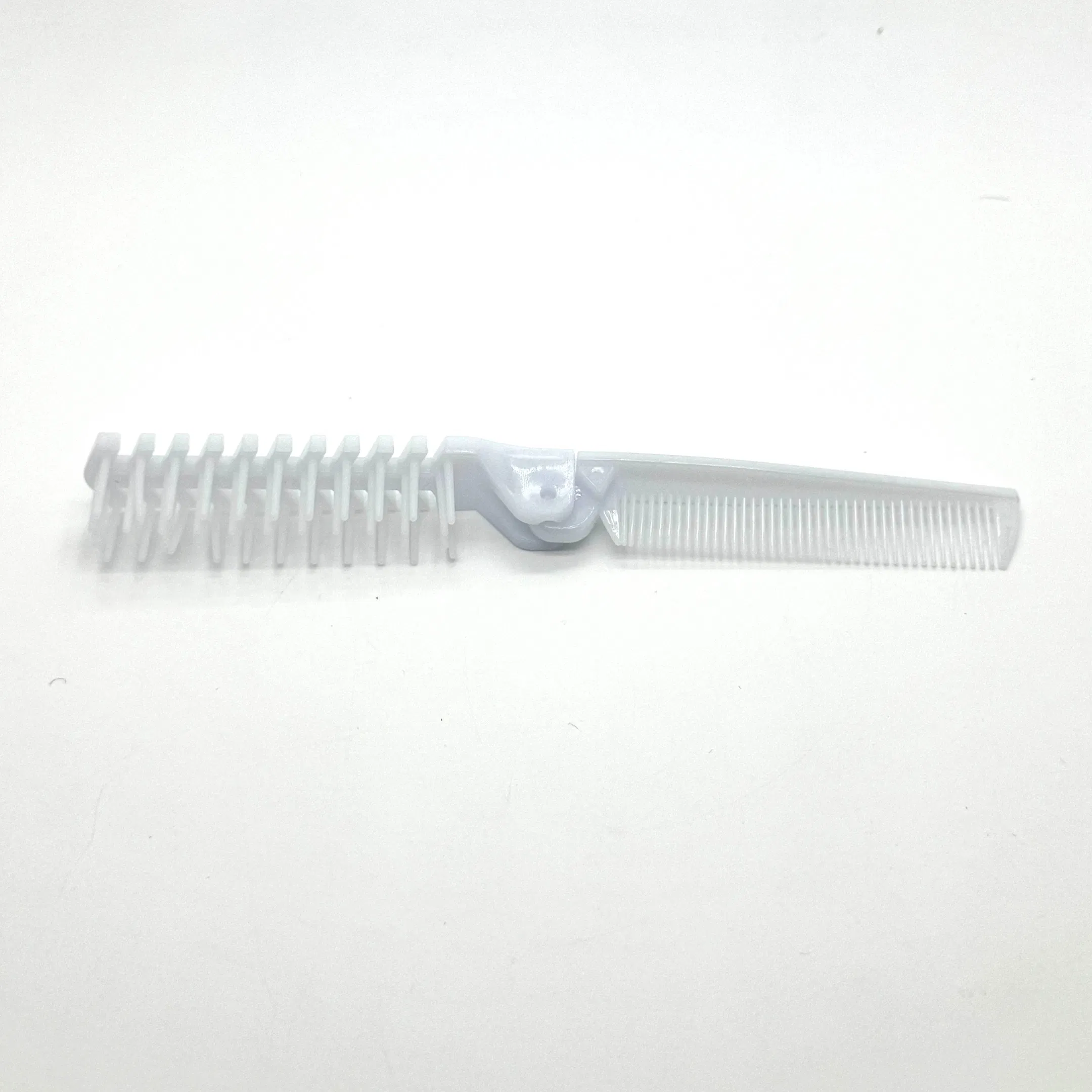 White Double Toothed Plastic Folding Comb 07
