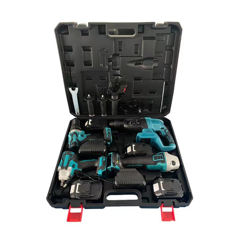 Battery Power Tool Set with Cordless Tools and Lithium Battery Combo