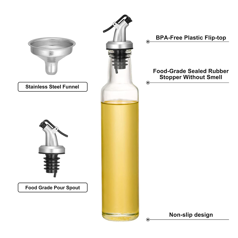 Tall Round 250ml 500ml 750ml 1000ml Dark Green Glass Olive Oil Bottle with Insert Cap