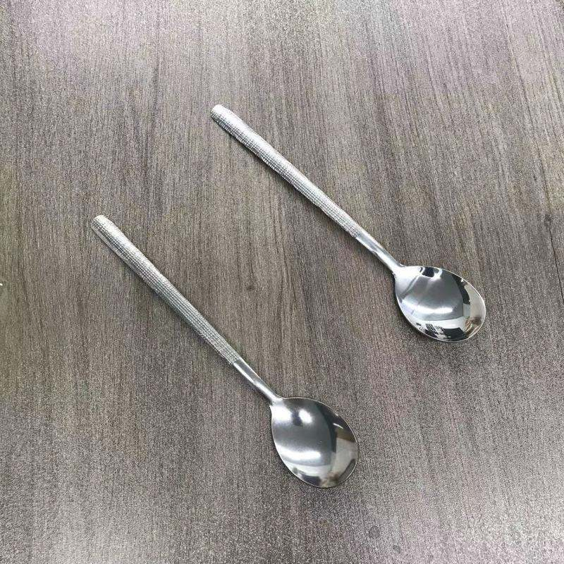 Hammer Patterned Mixed Rice Restaurant Stainless Steel Soup Spoon