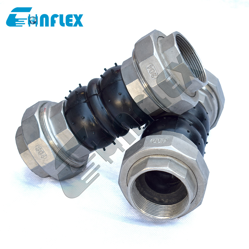 Hydraulic Flexible Pipe Connectors Twin Sphere Union Rubber Joints