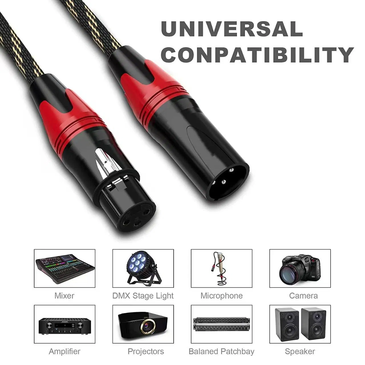 OFC Shilelded XLR Kabel 1m 2m 3m 5m 10m 15m 20m 30m 50m 100m XLR Connector 3 Pin Microphone Audio Cable Custom Color