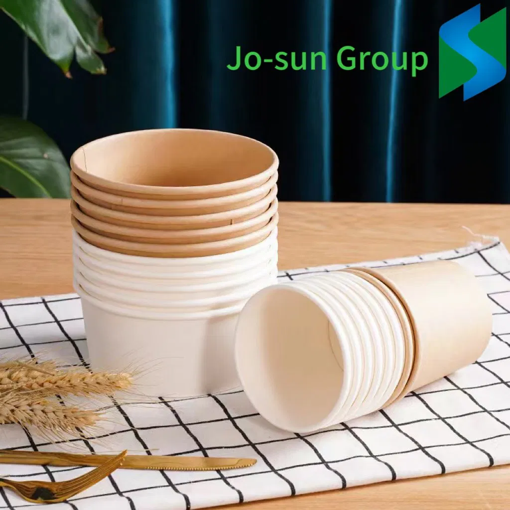 Round Kraft Paper Salad Picnic Camp Sauce Seasoning Portable Bowl Food Packing Containers Box with Lid