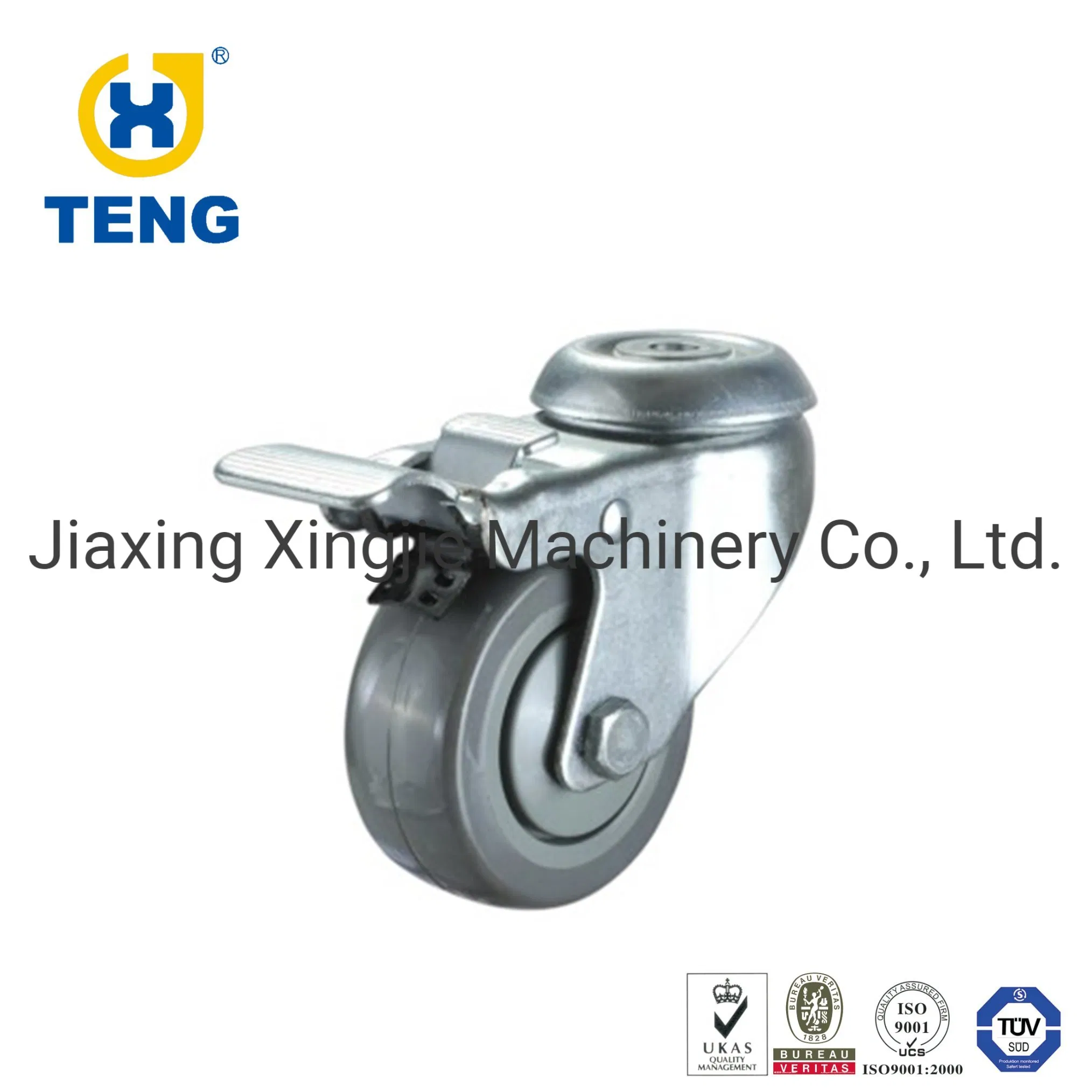 150mm Industry Bolt Hole Brake Caster PU Wheel