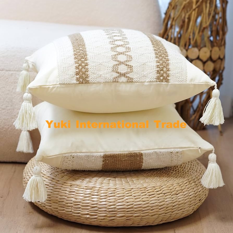 Yuki Macrame Handmade 18*18cm Sofa Cushion Cover Decorative Pillowcases