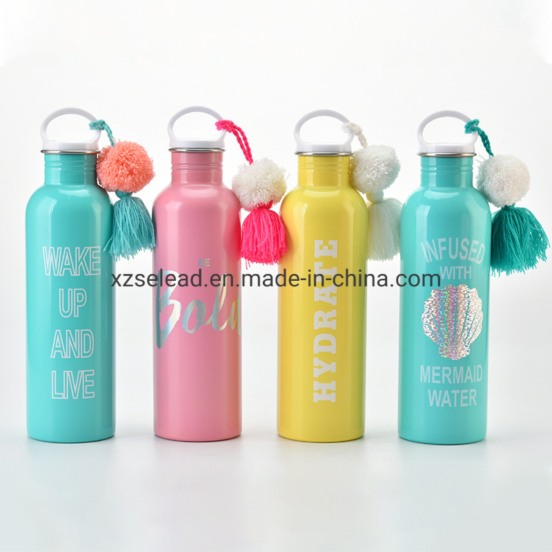 500ml 750ml Wide Mouth Stainless Steel Double Walled Vacuum Flask Thermal Insulated Sport Water Bottles with Seal Bamboo Lid