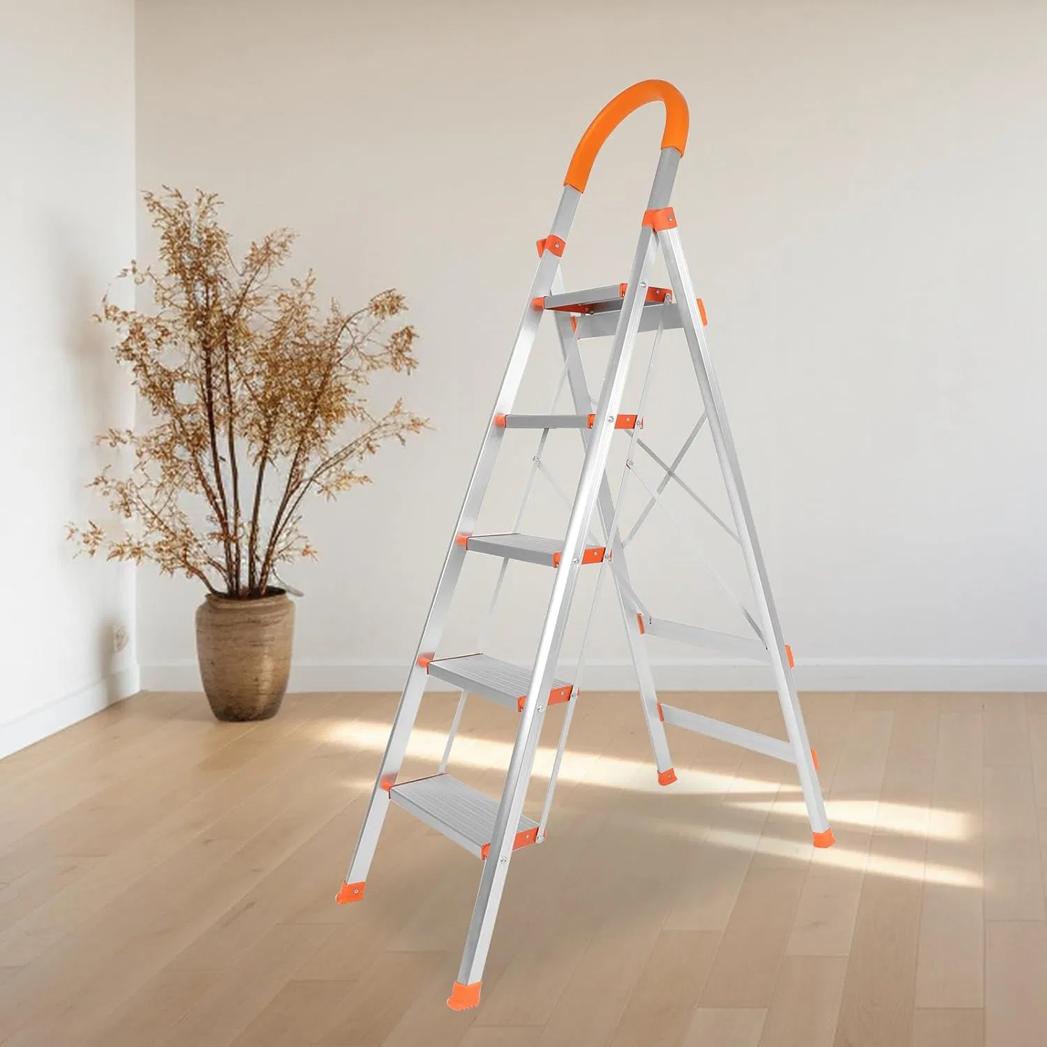 Folding and Extension 5 Steps Aluminum Household Ladder (26470501)
