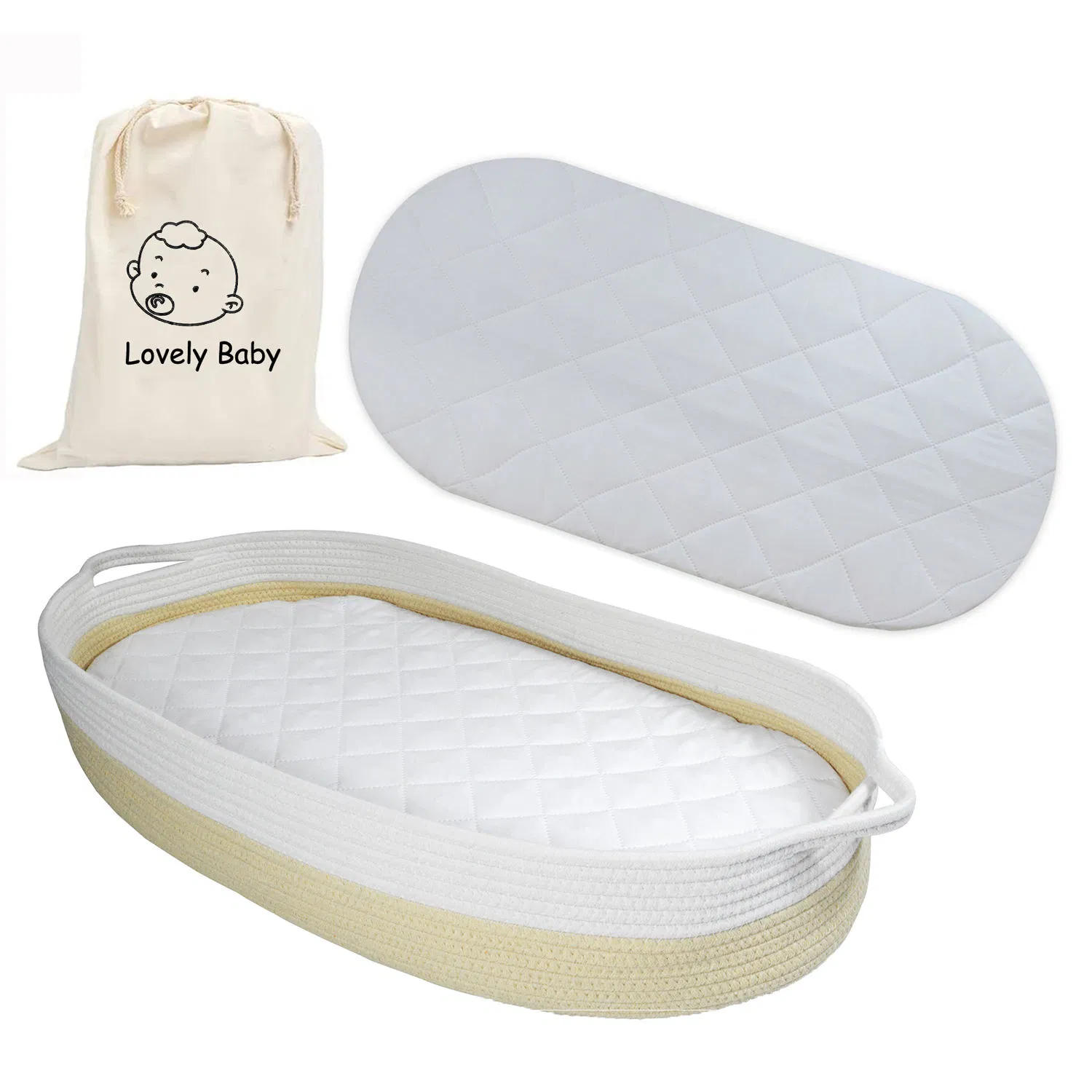 Portable Cotton Rope Basket Baby Moses Changing Basket Changing Station