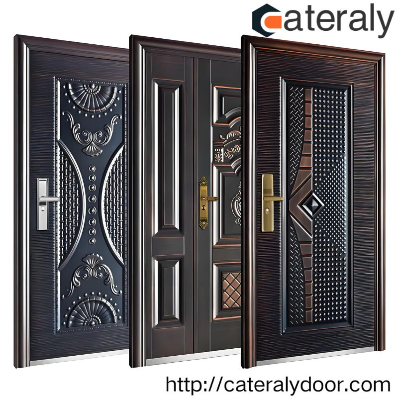 Cateraly Heat Insulation Entrance Door Featuring Adjustable Hinges for Home Use with Hardware