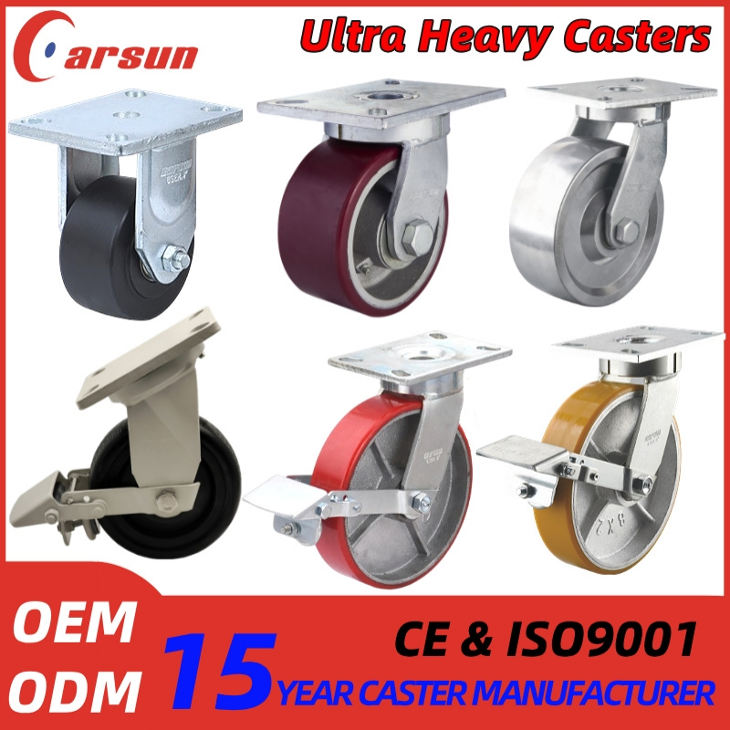 Carsun 540kg to 2.5ton Load Capacity Extra Heavy Duty Industrial Caster Wheel Steel Castors
