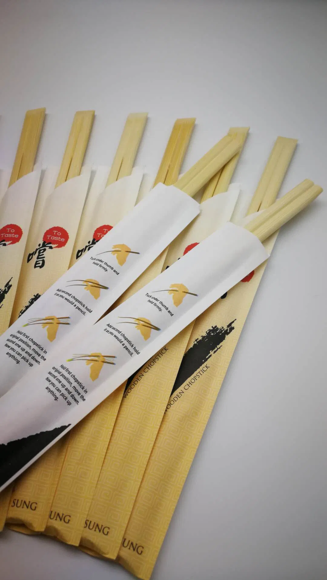 Wholesale Prices Bulk Disposable Bamboo Chopsticks with Paper Wrapper