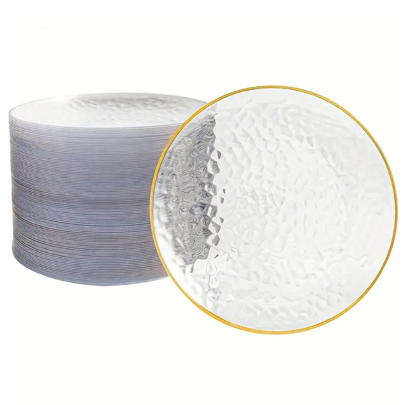 European-Style Eco Disposable Plastic Round Flat Plate Tableware for Hotel Wedding Parties