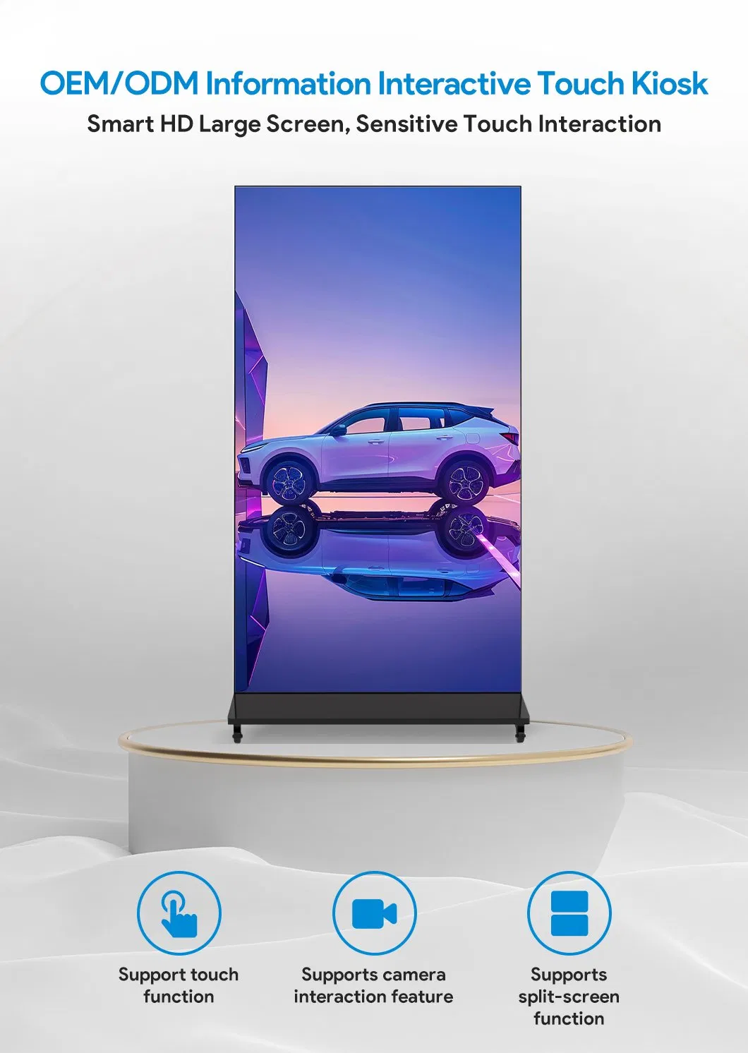 75 Inch Vertical Monitor Touch Interactive Digital Signage Advertising Digital Signage