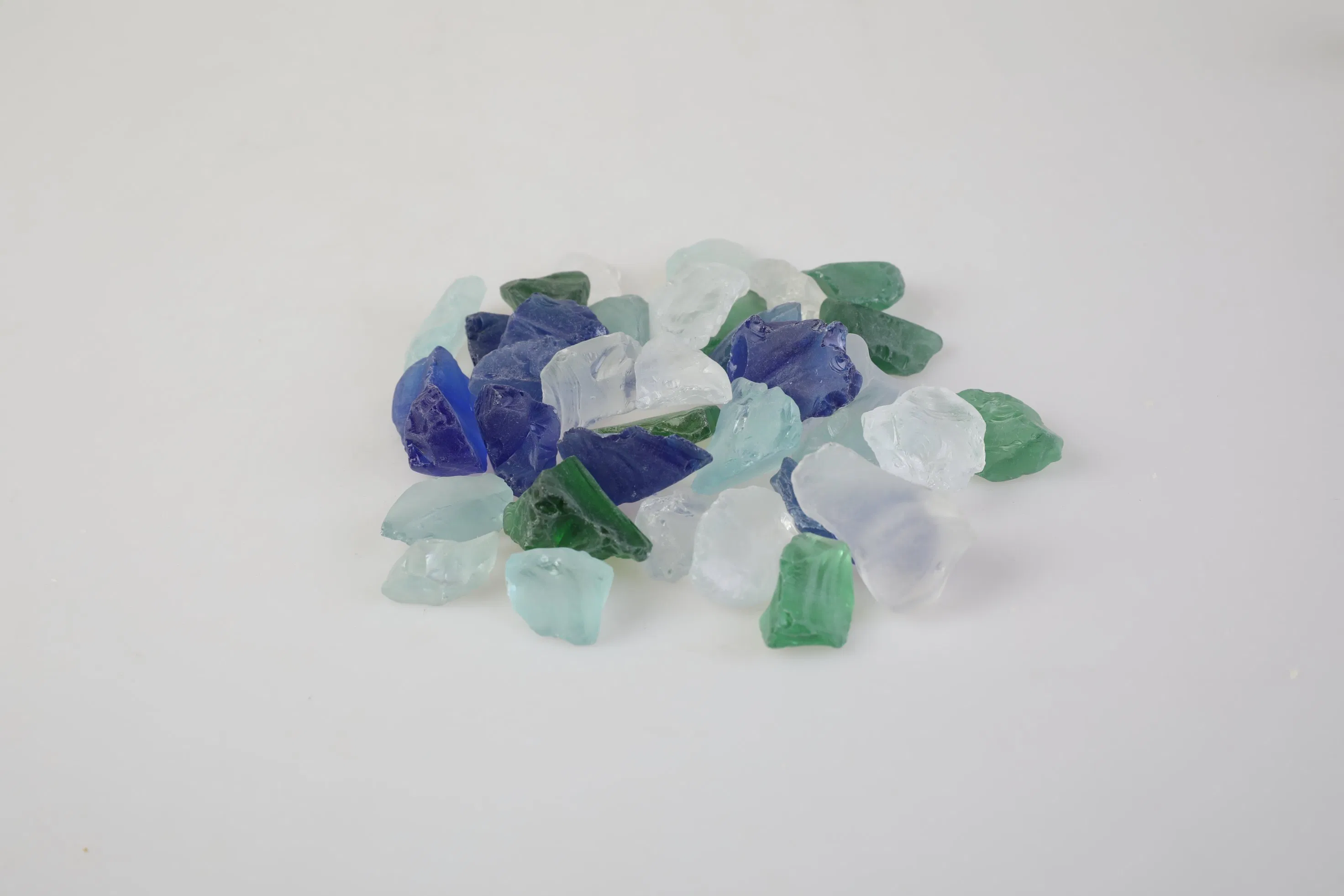 Aquarium Fish Tank Pebbles Premium Mixed Color Blue Flat Gemstone Vase Filler Glass Beads Flat Glass Marble