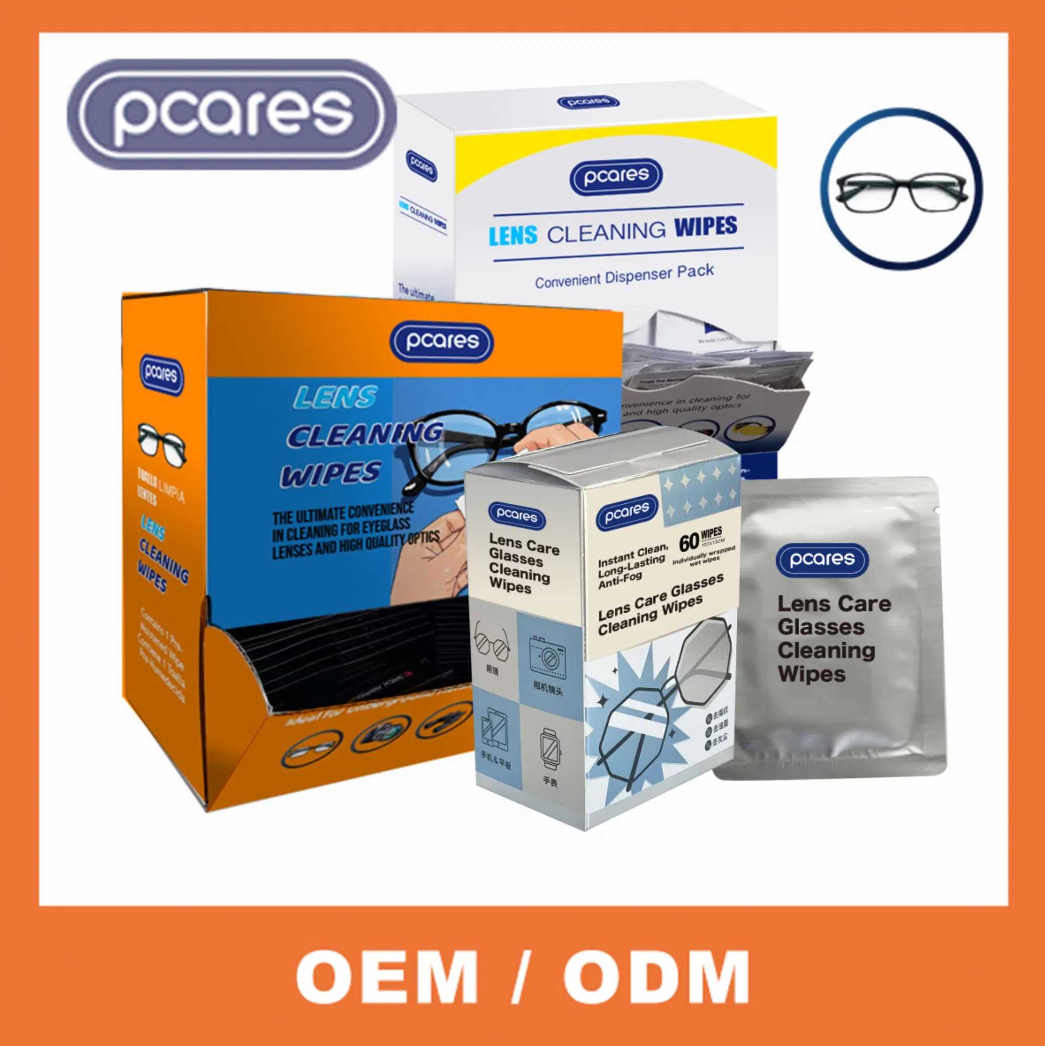 Disposable Lens Wipes Pre-Moistened Scratch-Free Eyeglasses Sunglasses Camera Lens Travel Kit