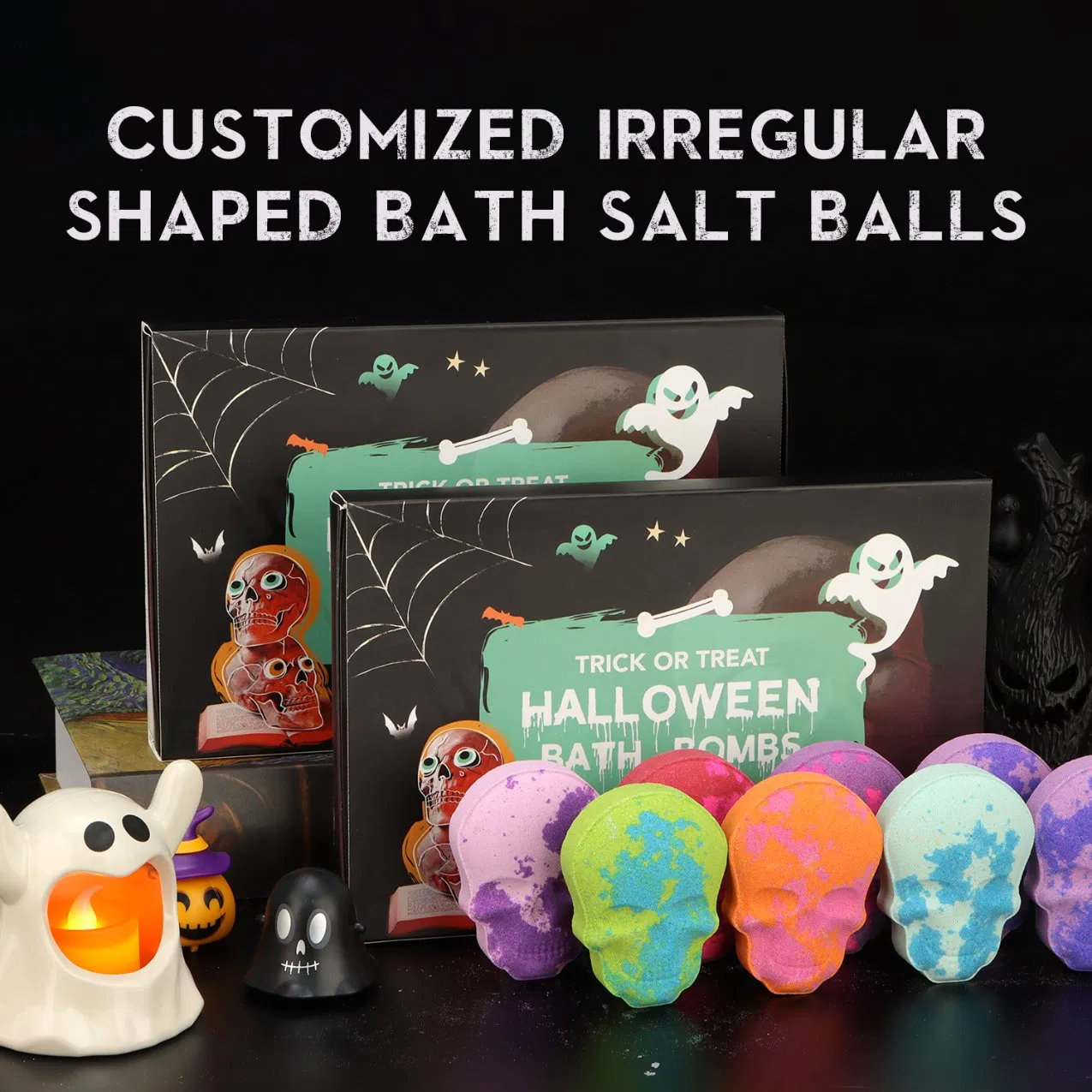 10 Unique Colorful Skull Halloween Bath Bombs for a Fun Bath Experience