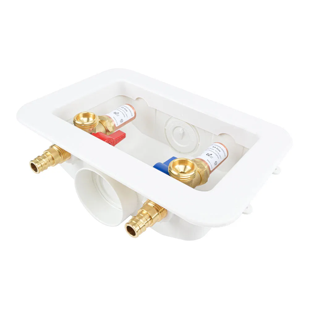 Безсвинцовая латунная коробка для стиральной машины 1/2" с гасителем гидроудара