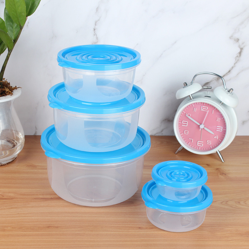 Набор круглых пластиковых контейнеров 5 шт. с крышкой