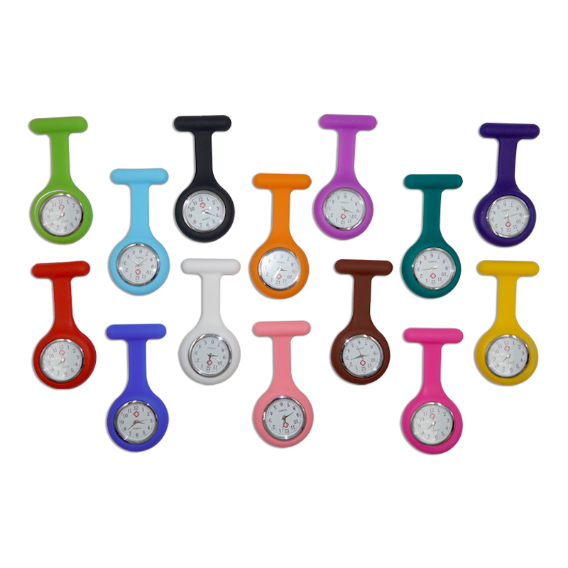 Silicone Colorful Portable Waterproof Quartz Pocket Nurse Watch