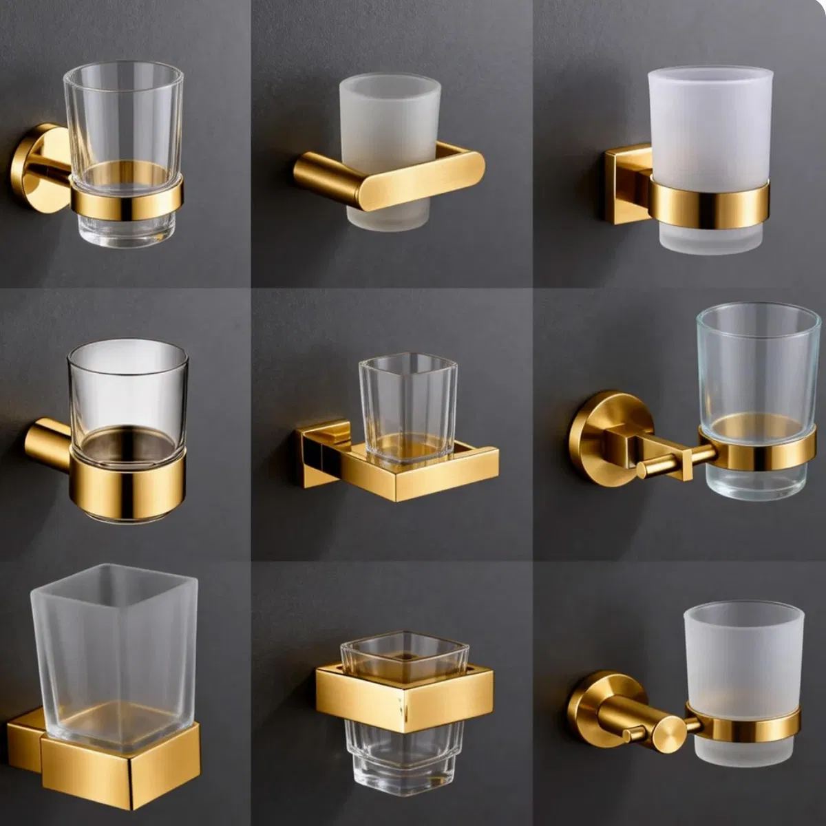 Wall Mounted Bathroom Glass Cup Holder 304 Stainless Steel