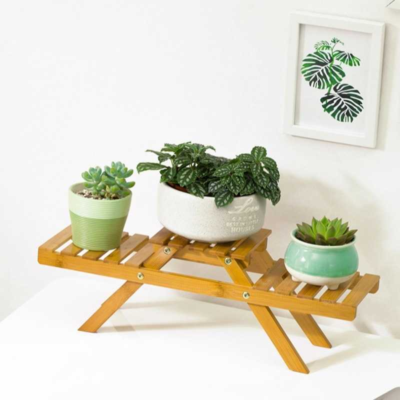 Bamboode Sktop Flower Rack Flower Rack Mini Pottingin Door Storage Flower Pot Holder