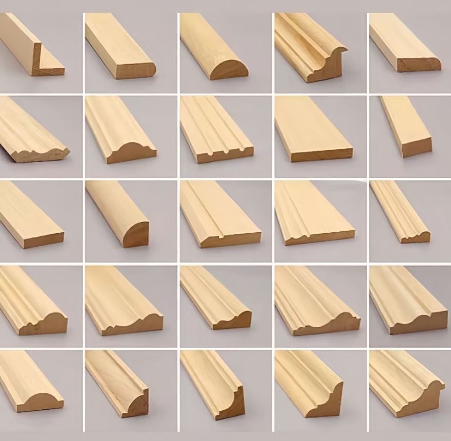 Wall Skirting Changyuan Decoration Material Customized Primed MDF and Solid Wood Wood Door Stop Molding Wall Trim Baseboard Mouldings