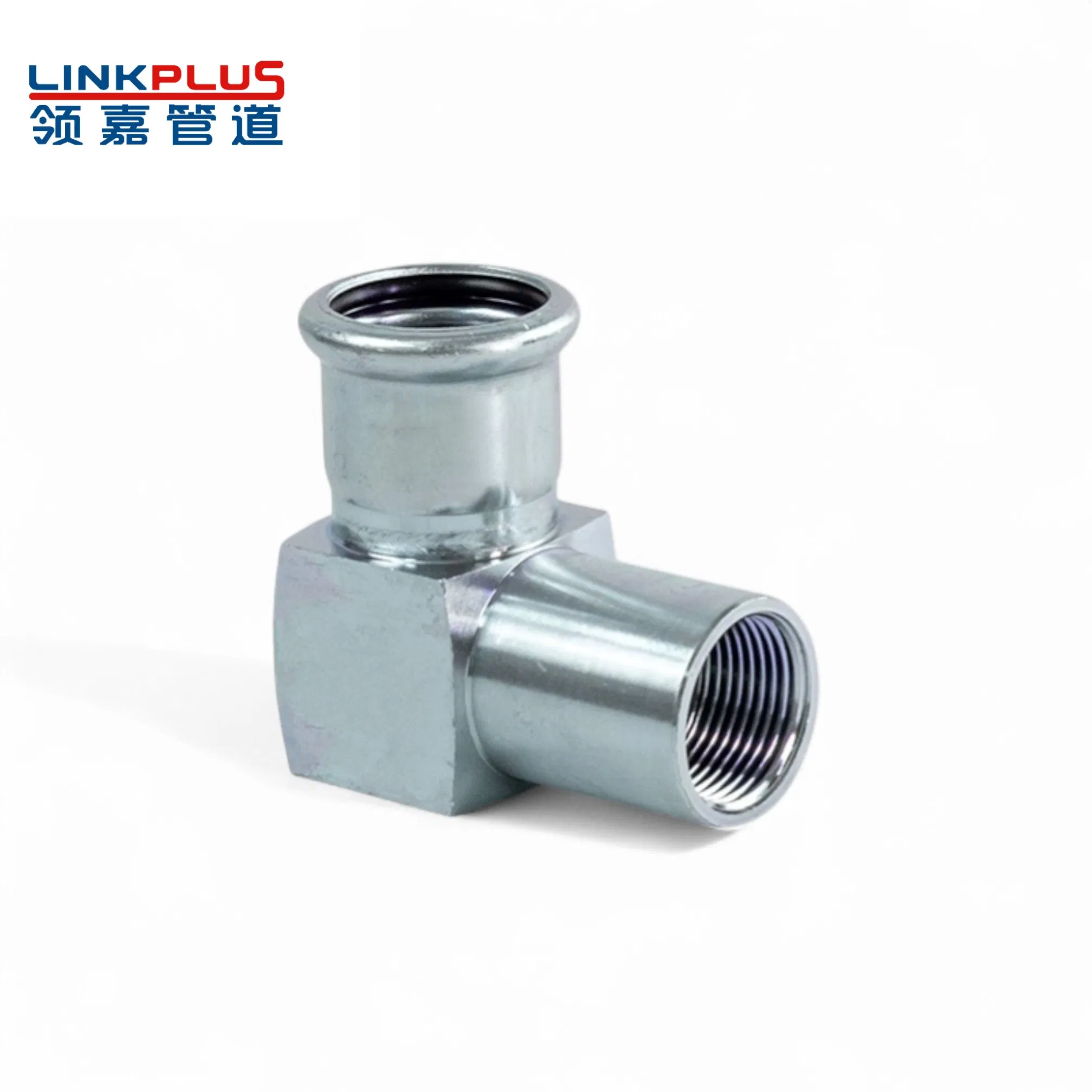 Elbow Adapter 90° with Female Thread, Tee, Galvanized Carbon Steel, ASTM Stainless Steel, 304 316L, Gas, Industry Water, Air Plumbing Press Fitting Pipe