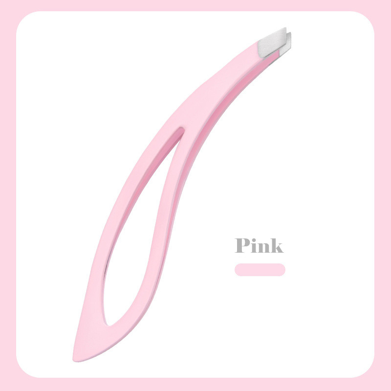 Stainless Steel Colored Slant Tips Eyebrow Eyelash Application Hair Removal Makeup Tweezers