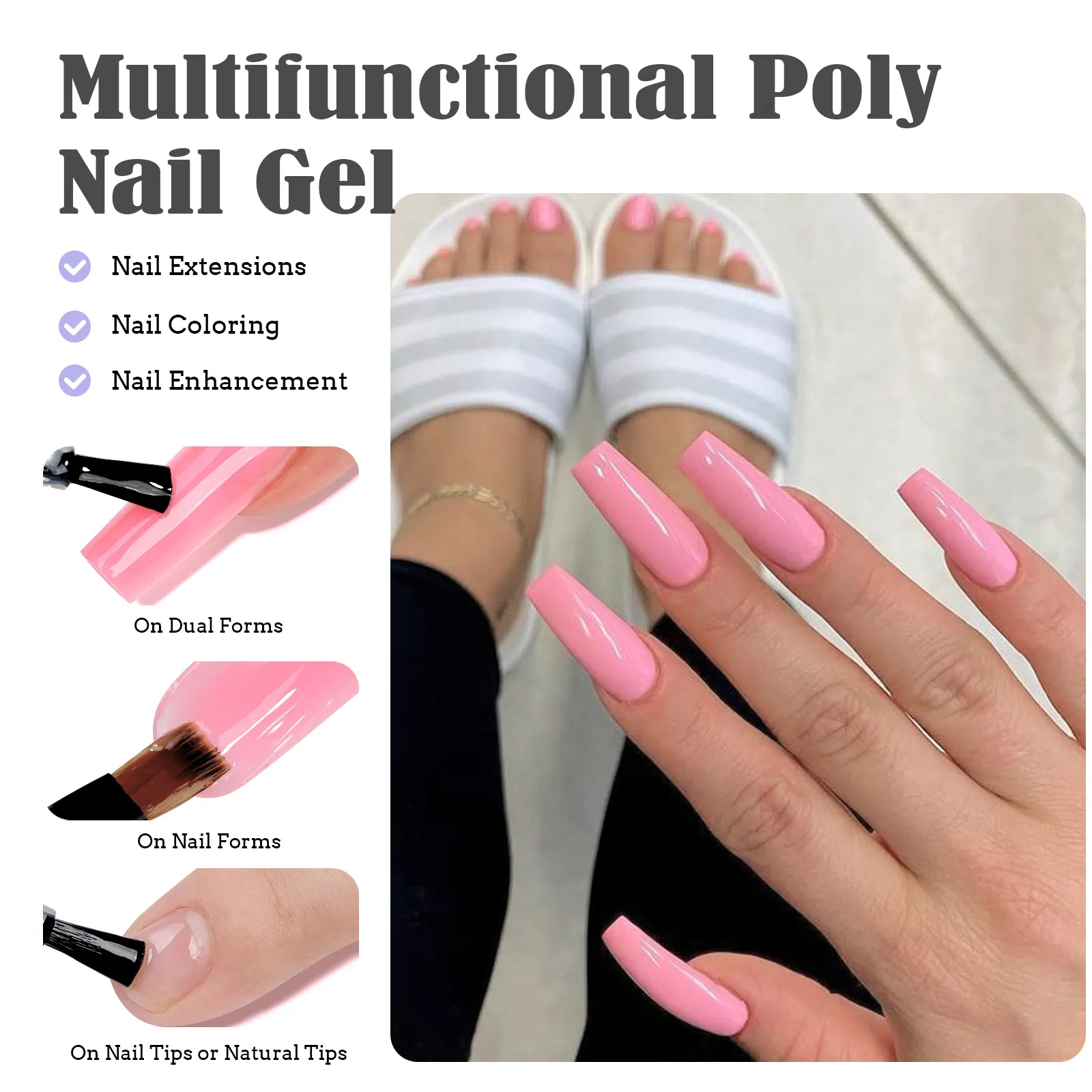 Wholesale Hot Selling 9PCS Nail Poly Gel Kit for Nail Tips Extension