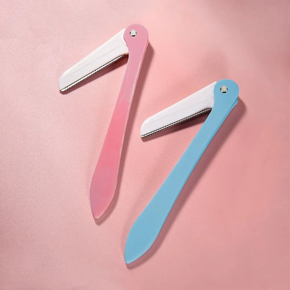 Women Facial Trimmers Safe Sharp Face Shaving Razor Ladies Safety Folding Eyebrow Straight Blade Razor