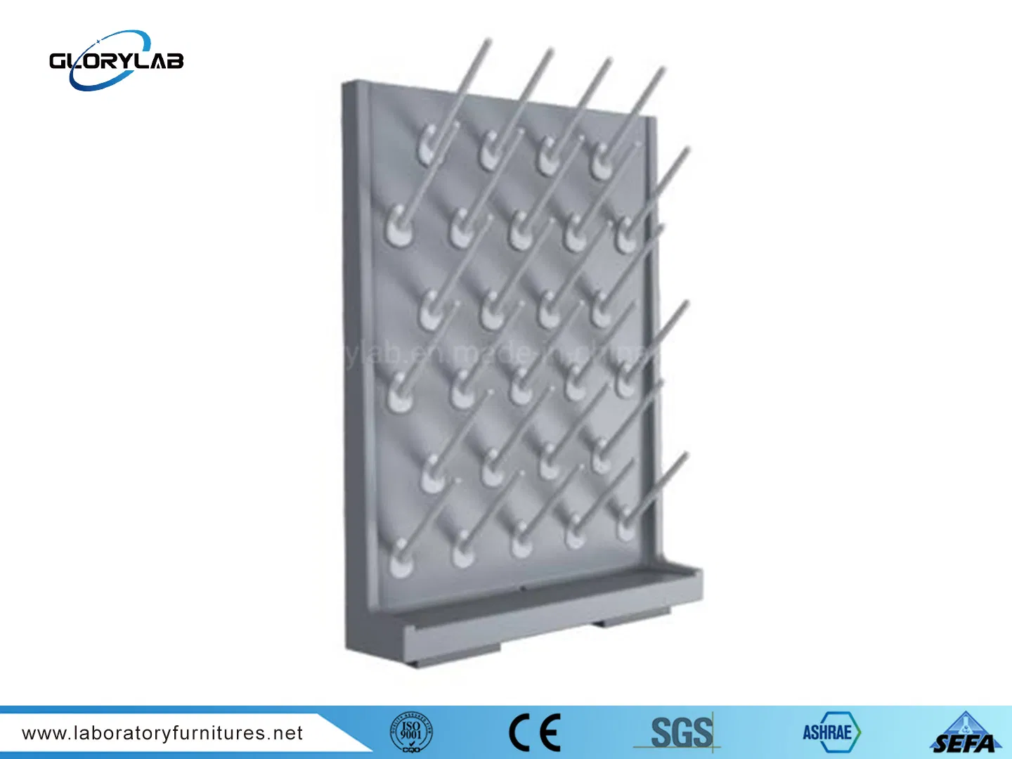 Single-Faced Laboratory PP Pegboard for Glassware (JH-PB002)