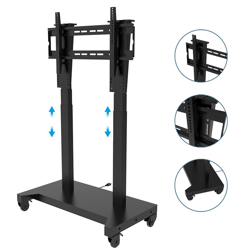 Mobile TV Mount Cart with Wheels, Supports 52-100 Inch Displays
