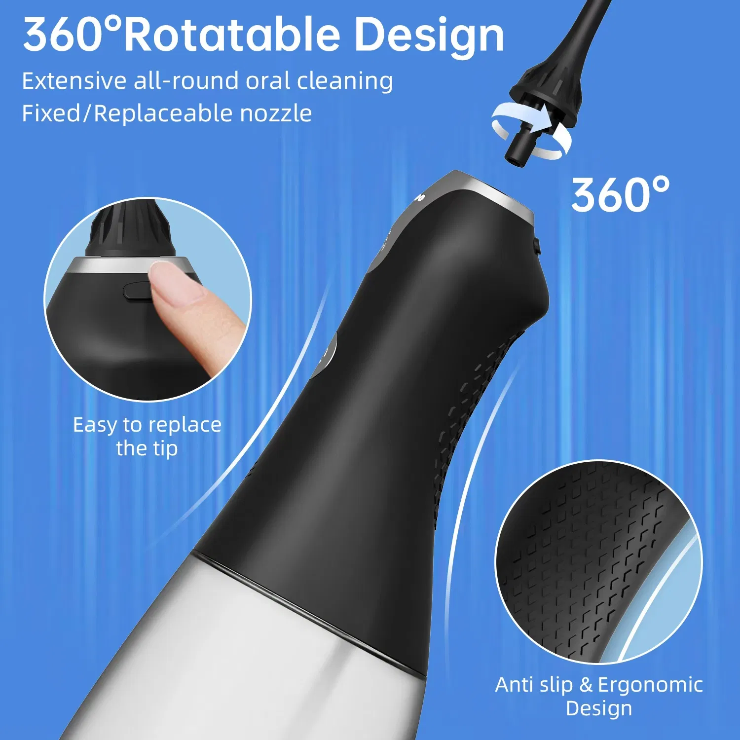 Ipx8 Magnetic Charging Base Dental Flosser Portable Cordless Water Flosser Oral Irrigator