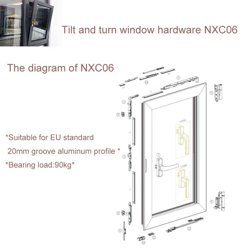 3h Inc Hot Sell Window System Hardware Inward Tilt-Turn Window System Accessories