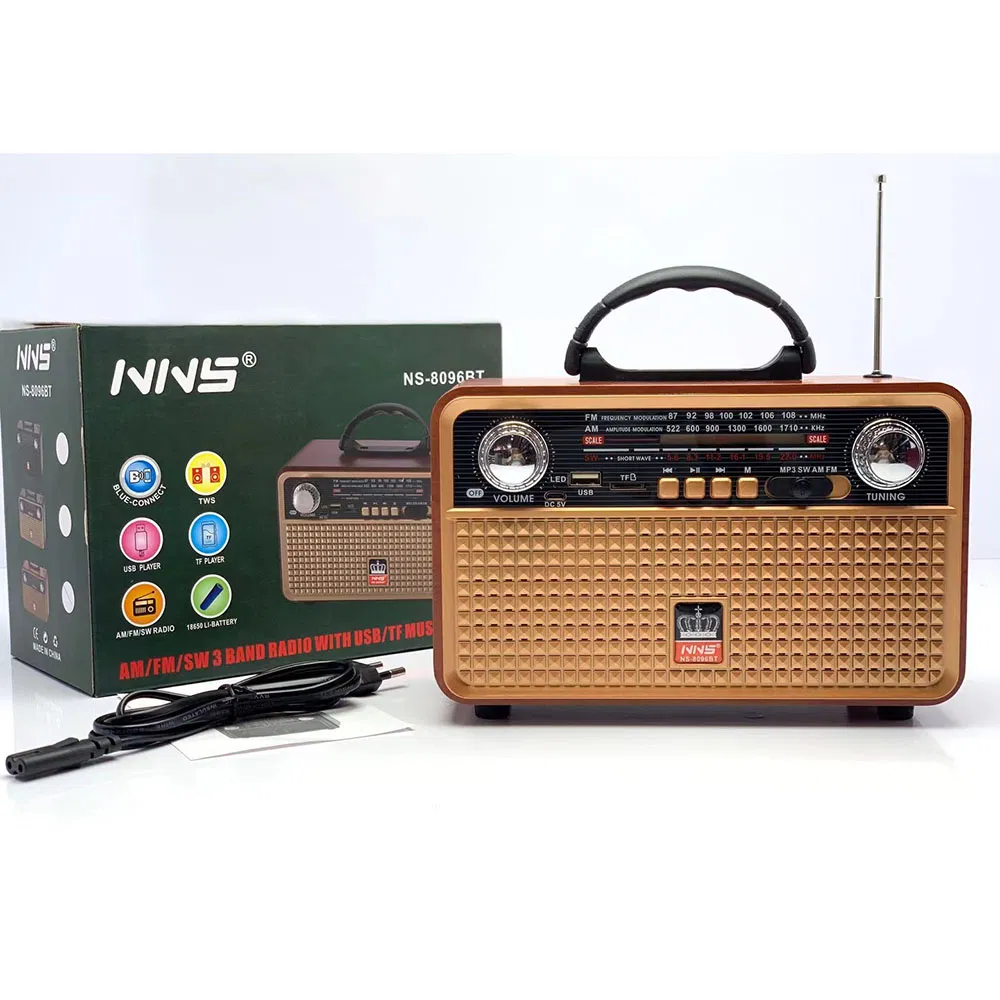 Ретро радио NS-8096BT с Bluetooth, деревянный корпус
